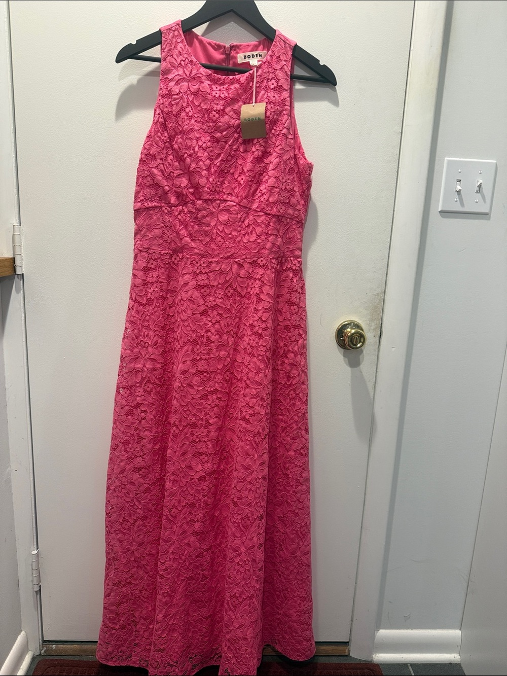 Boden Hot Pink Floral Lace Maxi Dress